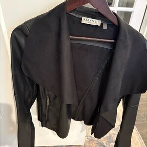 Bagatelle Women's Black Faux Leather and Suede Jacket